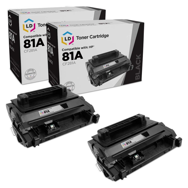 LD Products Compatible HP 81A CF281A Toner Cartridge Replacement for LaserJet Enterprise Flow MFP M630z M604dn M604n M605dh M605dn M605n M605x M606dn M606x M630dn M630f M630h M630 (Black, 2-Pack) - Image 1